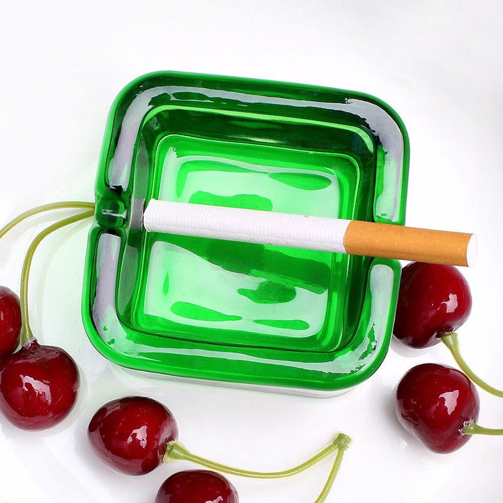 Green Glass Ashtray