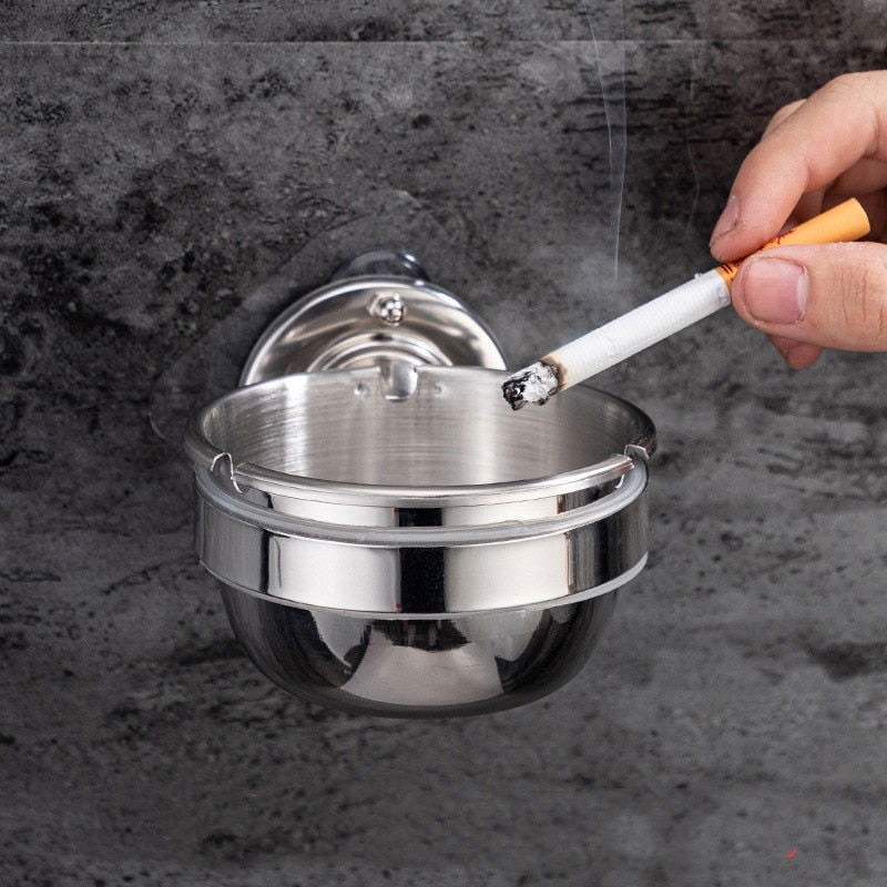 Stainless Steel Wall Ashtray - Ashtray Club